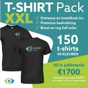 150 bedrukte T-shirts